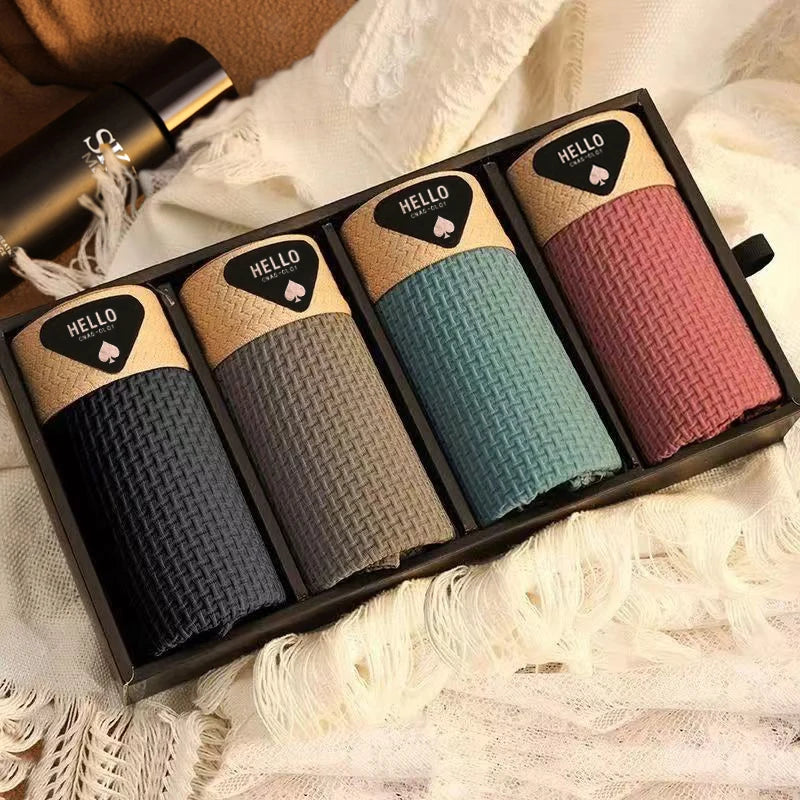 Men's Silk Boxer Shorts Plus Size (4-Pack)