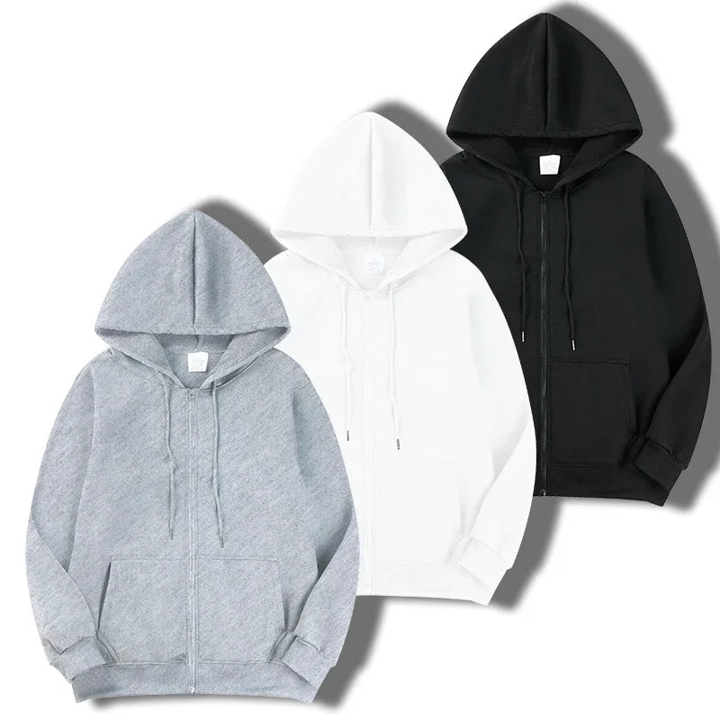 ZERRA Casual Zip-Up Hoodie