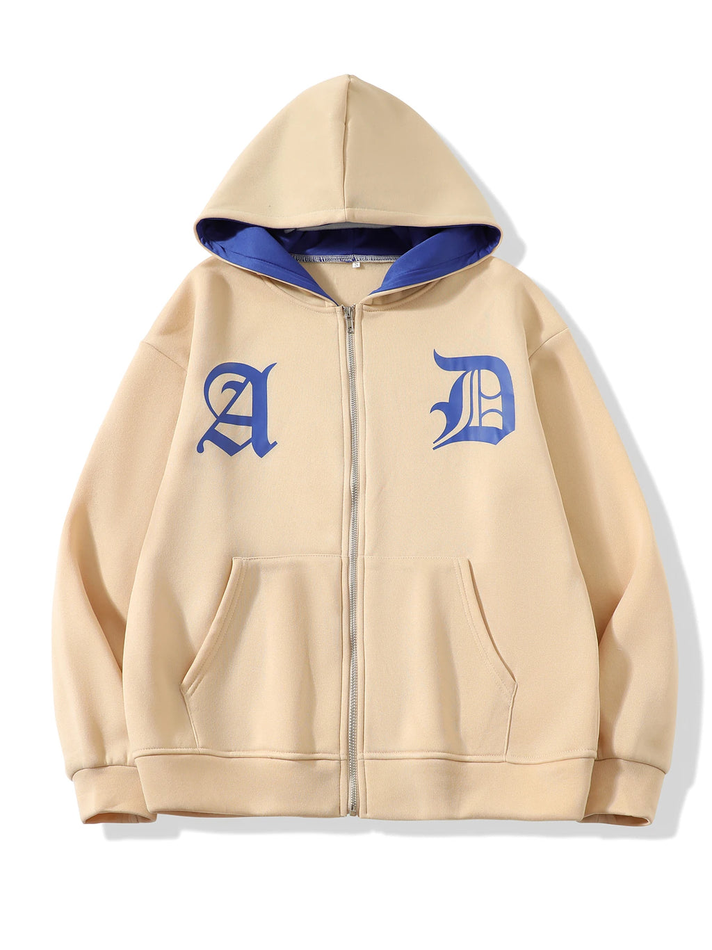 ZERRA Y2K Letter Embroidery Zip-Up Hoodie