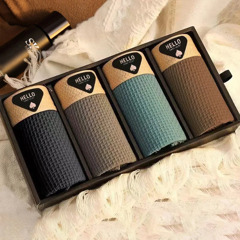 Men's Silk Boxer Shorts Plus Size (4-Pack)